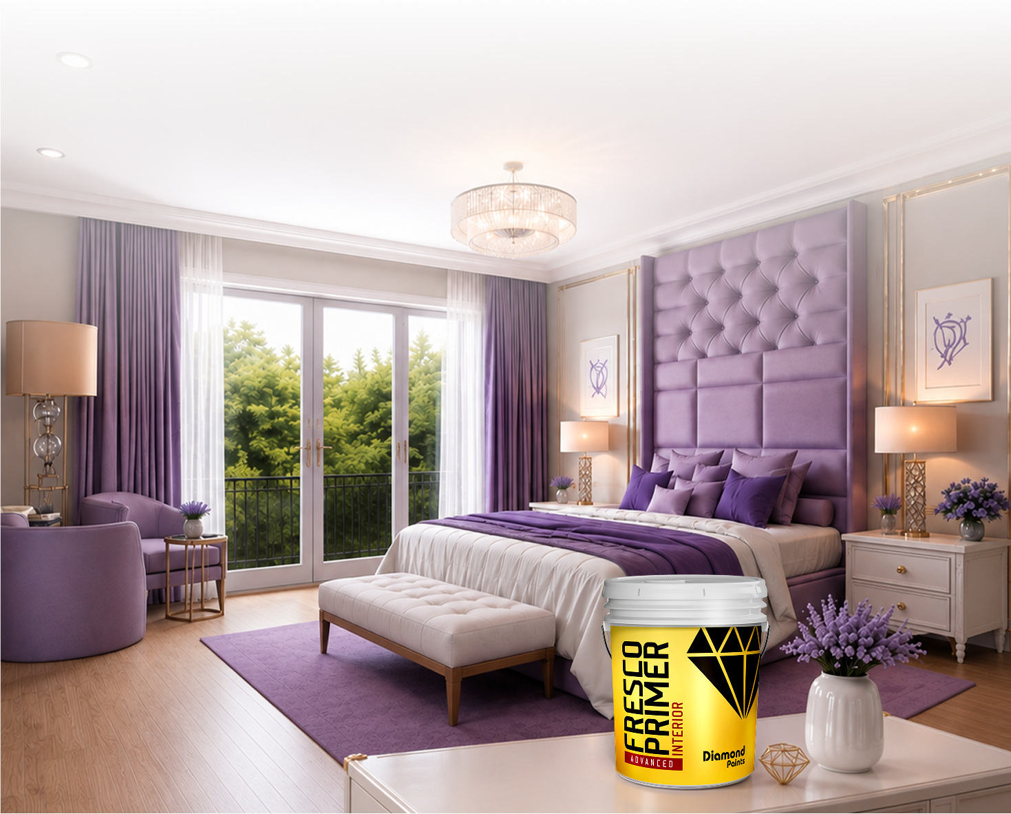 Colourful interior finished with Diamond Paints